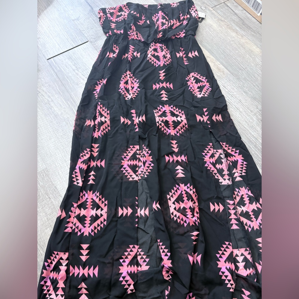 New Heart Soul Women's Dress large Aztec Boho Maxi Babydoll beach float - Picture 3 of 6